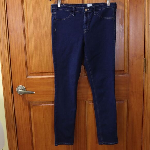 H&M &Denim Dark Wash Skinny Regular Waist Ankle Jean's 31 - Picture 2 of 9